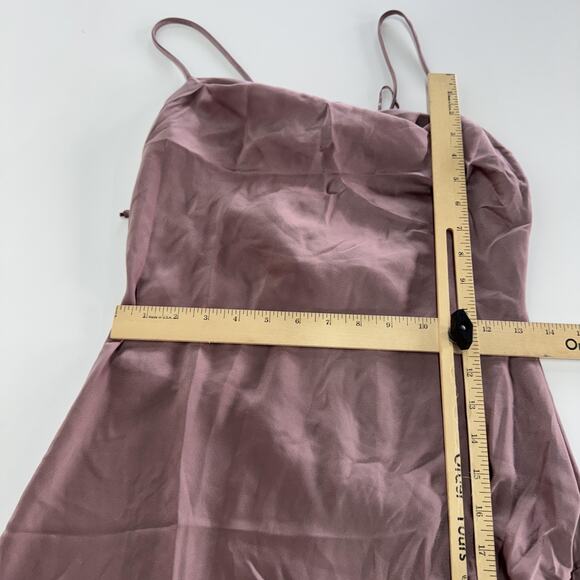 ASTR The Label Dress Womens Small Mauve Pink Gaia Satin Slip Slit Midi Formal - Picture 9 of 10